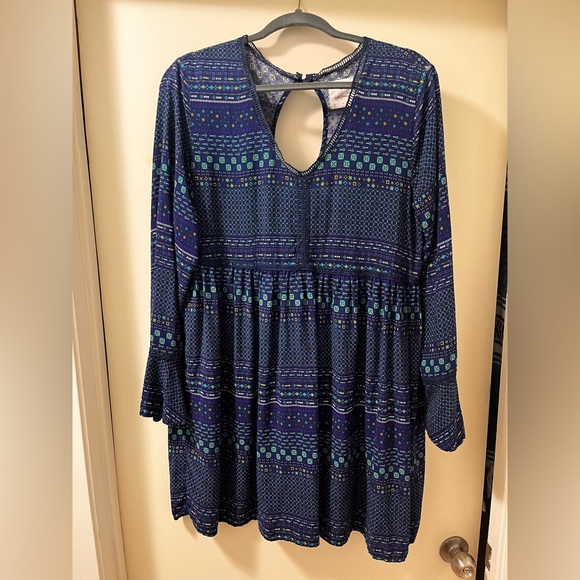 Wild Blue Mini Long sleeve patterned Dress size XL - Picture 2 of 6
